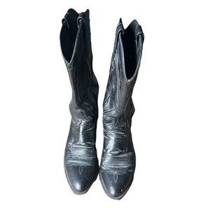 Dan Post Leather Cowboy Boots USA Made Black 9.5D Men 338105